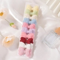Set of 10 colorful 3D cotton linen butterfly hair clips on a card for girls - Multicolor Combination (10C)