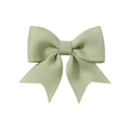 Classic swallowtail grosgrain ribbon bow hair clip in a soft light green finish - Pale Green