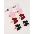 Set di 8 fermagli per capelli a doppio fiocco con perle in quattro colori eleganti - Stile Bianco Rosa Borgogna Nero (8C)