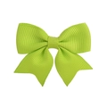 Cute lime green grosgrain ribbon swallowtail hair bow clip for girls' daily wear - Fluorescent Green