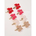 Set di 8 fermagli per capelli a fiocco fatti a mano con perle in rosso e rosa - Stile Rosso Rosa Bianco Caffè (8B)