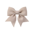 Champagne grosgrain ribbon swallowtail hair bow clip for girls with ribbed texture - Champagne