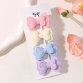 Set of 4 linen butterfly hair clips in pink, yellow, blue, and purple for girls - Pink Yellow Blue Purple Set (4C)