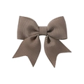 Cute brown grosgrain ribbon swallowtail bow hair clip for girls' daily hair accessories - Brown