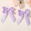 Lot de deux nœuds en satin lavande avec rubans pour cheveux ou décoration - Lavande