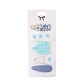 5-piece set of cute floral and polka dot hair clips for children on display card - 5J (5 Pcs/Pack)