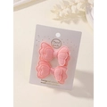 Pair of light pink double-layered butterfly hair clips for girls on display card - Light Pink (2A-13)
