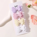 Set of 4 double-layer butterfly hair clips in purple pink yellow and white colors - Purple Pink Yellow White Set (4H)