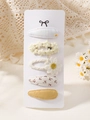 5-piece set of white lace and daisy hair clips for kids in pastoral style - 5BC (5 Pcs/Pack)
