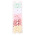 Set de 10 mini pinzas para el pelo con lazo para niñas en 5 colores pastel - Estilo Menta Rosa Pasta de Frijol (10D)
