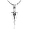 Collana con pendente a punta di freccia in acciaio inossidabile argento con trama retro - Color Acciaio
