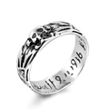 Anillo de acero inoxidable con calavera y garras con grabado especial Wollff 1916 - US 7 / Color acero