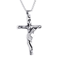Gothic punk rock zilveren roestvrijstalen kruishanger met gitarist en kristallen - Alleen Hanger (Zonder Ketting) - Zilver (Witte Zirkonia)