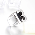 Punk style silver stainless steel ring featuring a bold number 13 engraved design - US 10 / Steel