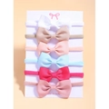 Lot de 6 bandeaux pour bébé avec nœuds en ruban gros-grain et nylon élastique doux - Style 6U
