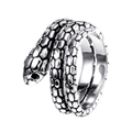 Bague serpent vintage en acier titane avec écailles détaillées et style gothique punk - US 7 / Couleur Acier