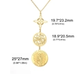 Detailed view of golden stainless steel pendants showing Saint Raphael engraving and star charms - Style 4 Gold
