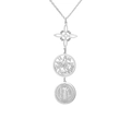 Stainless steel witch knot necklace with pentagram and Saint Benedict medal pendants - Style 3 Silver