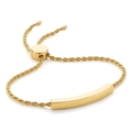 Poliertes 18K Gold Hohlrohr-Seilkette-Armband mit verstellbarem Schiebeverschluss - Gold
