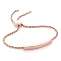 Elegantes Armband aus Roségold-Titanstahl mit poliertem Stab und Schiebeverschluss - Roségold