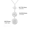 Triple layer stainless steel necklace with witch knot, pentagram, and Saint Raphael medal - Style 4 Silver
