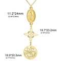 Golden Witch Knot pendant necklace with Miraculous Medal and pentagram charms - Style 6 Gold
