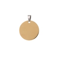 Minimalist round gold stainless steel pendant blank with silver clasp for DIY jewelry - 25mm Round Plate / Gold