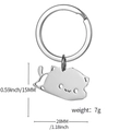 Portachiavi gatto in acciaio inossidabile lucido con design intagliato per coppie - Gatto Sdraiato