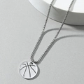 Roestvrijstalen basketbal hanger ketting met box ketting voor heren sportstijl - Zilveren Basketbal Stijl