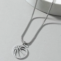 Halsketting met holle basketbal hanger van zilver roestvrij staal met boxketting heren - Zilveren Holle Basketbalstijl