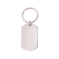 Llavero rectangular de acero inoxidable pulido con acabado espejo plateado para grabado DIY - Oro rosa