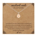 Silver teardrop mustard seed necklace with faith message card for women and men - Waterdrop-Silver