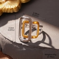 Detailed view of the dual-tone knotted ring with exact dimensions and weight specs - Two-tone Nested Rectangle Open Ring (STR-BC0218-6000)