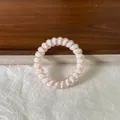 Charming white clover pattern spiral telephone wire hair tie for daily summer wear - Pink