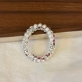 White spiral telephone cord hair tie featuring cute cartoon cat and bow patterns - Little Cat