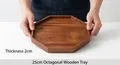 Handcrafted 25cm octagonal solid wood serving tray with 2cm thickness for snacks - Octagonal Plate Medium 25*25*2 cm