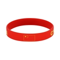 Durable red silicone wristband featuring the China flag and yellow CHINA lettering - China