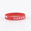 Red silicone World Cup sports wristband with Czech Republic flag and name print - 33 Czech Republic