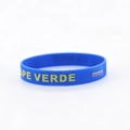 Blue silicone sports wristband featuring Cape Verde flag and country name text - 44 Cape Verde