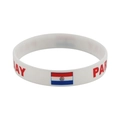 White silicone sports bracelet featuring Paraguay flag and red country name text - 32 Paraguay