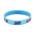 Silicone sports bracelet for World Cup fans with DR Congo flag and text in light blue - 36 Congo