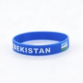 Blue silicone Uzbekistan national team wristband with flag for soccer fans - 37 Uzbekistan