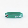 Teal silicone sports wristband with IRAQ text and national flag print for 2026 World Cup - 39 Iraq
