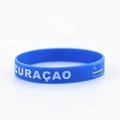 Blue silicone wristband featuring Curacao national flag and white Curaçao text - 46 Curaçao