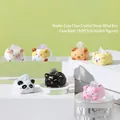 Cute animal paw blind box resin figurines with natural crystal stones for desk decor - 8j001 Cute Little Paw Crystal Stone Box 6 / Full Box Set