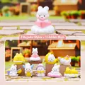 Cartoon bunny resin fridge magnet set with 8 regular and 1 hidden styles for home decor - M437 Cloud Rabbit Box 8 / Full Box Set