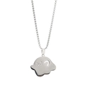 Cute cartoon ghost pendant necklace in silver stainless steel for Halloween fashion - Sulking Ghost Pendant