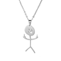 Collana con ciondolo a forma di omino stilizzato argento con gesto del dito medio - Collana d'Argento