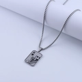 Collana hip hop con ciondolo Re di Cuori in argento su una base blu dallo stile minimal - Re di Picche (Catena a Palline)
