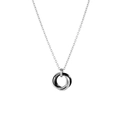 Collier avec pendentif à trois anneaux entrelacés en acier titane argenté et noir pour homme - Chaîne câble / Noir